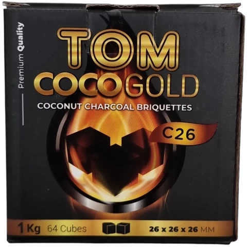 TOM COCO GOLD C26 1 KG cube shisha charcoals